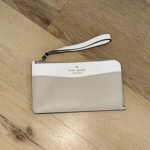 Kate Spade Cream and Tan Wristlet